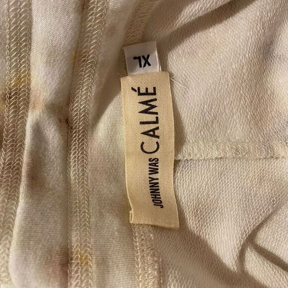 Johnny Was Calme Lounge Joggers in Beige Animal Tie Dye XL - Picture 6 of 8